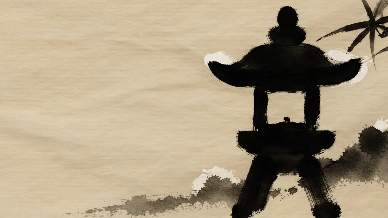 Sumi-e ink brush illustration representing managed web hosting