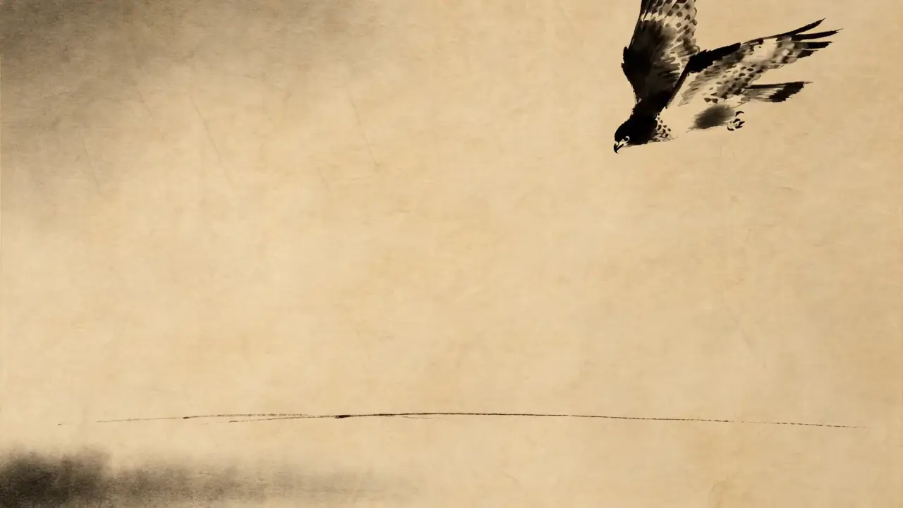 Sumi-e ink brush illustration representing AI search marketing