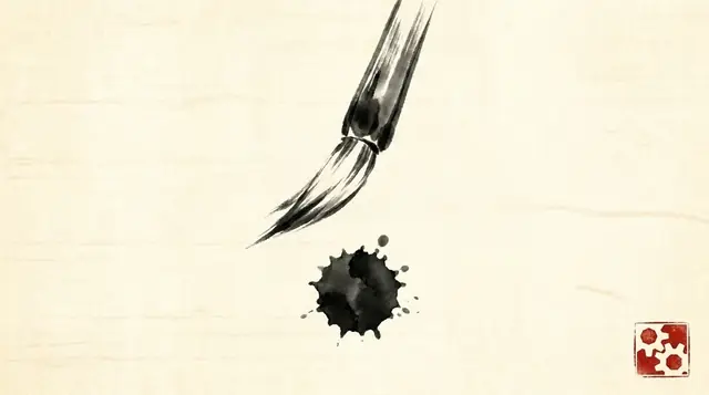 Sumi-e ink illustration representing Graphic Design — Idea Forge Studios