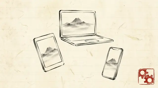 Sumi-e ink illustration representing Web Design — Idea Forge Studios