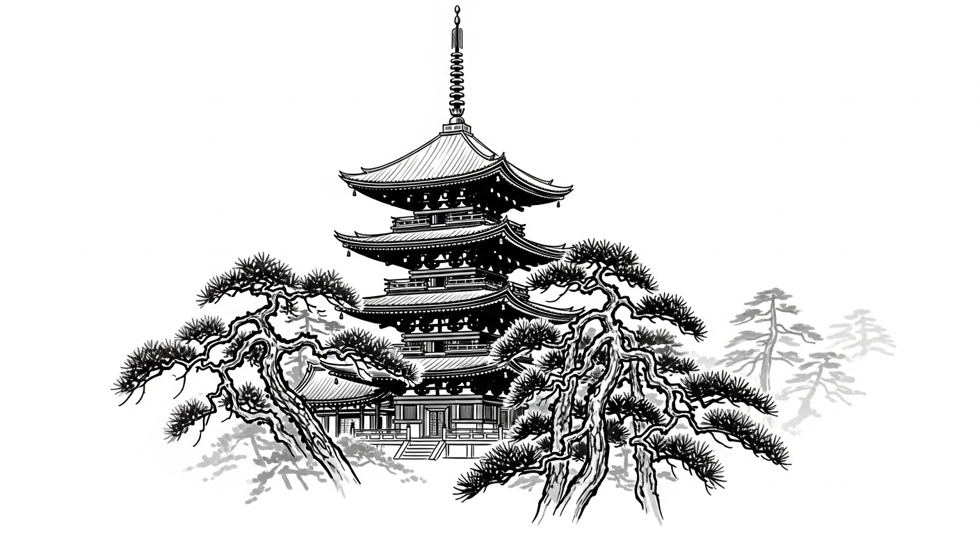 Japanese pagoda temple representing the enterprise-grade architecture of Drupal CMS development