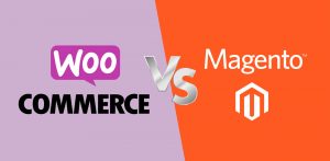 Woo Commerce vs Magento logo